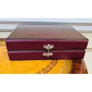 Jordan Mark Cherry Wood Photo Album Storage Book Silver Clasp 98 Pictures NEW